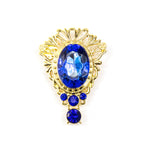 Genevieve - Royal Blue Crystal Gem Brooch