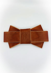 Miranda - Tan Layered Velvet Barrette Bow