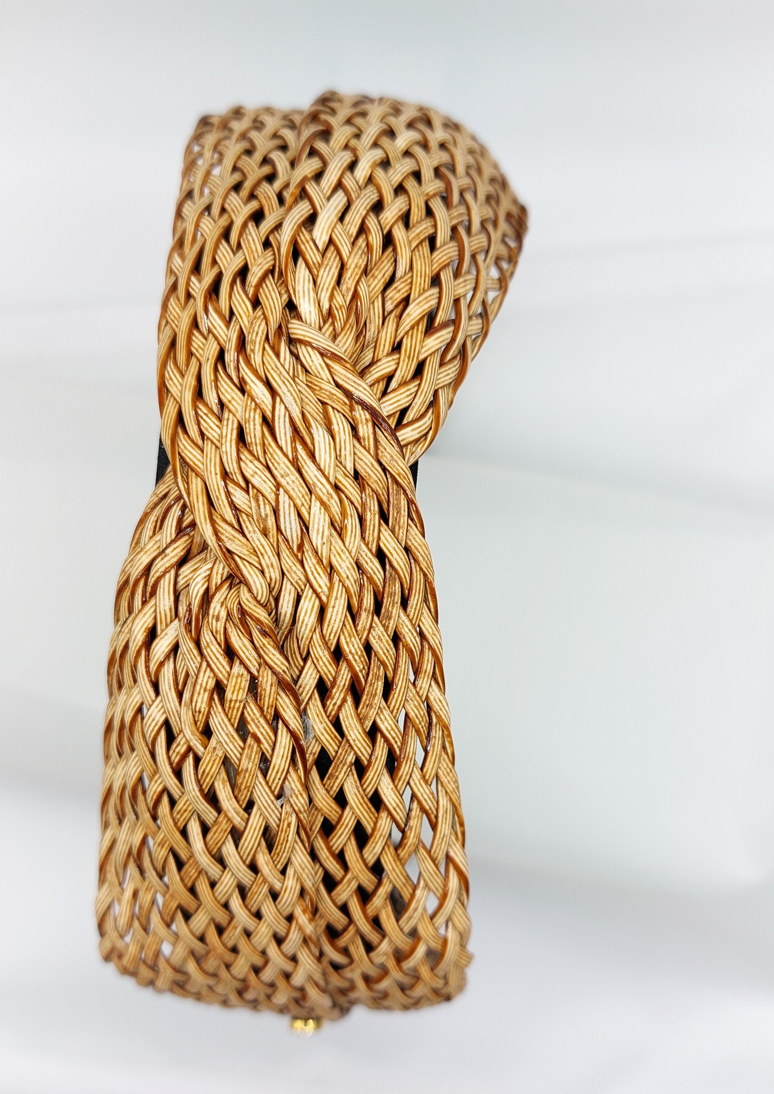 Orianna - Camel Woven Rattan Twist Hairband