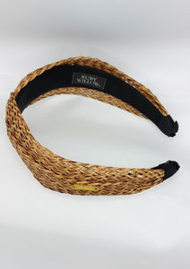 Orianna - Camel Woven Rattan Twist Hairband