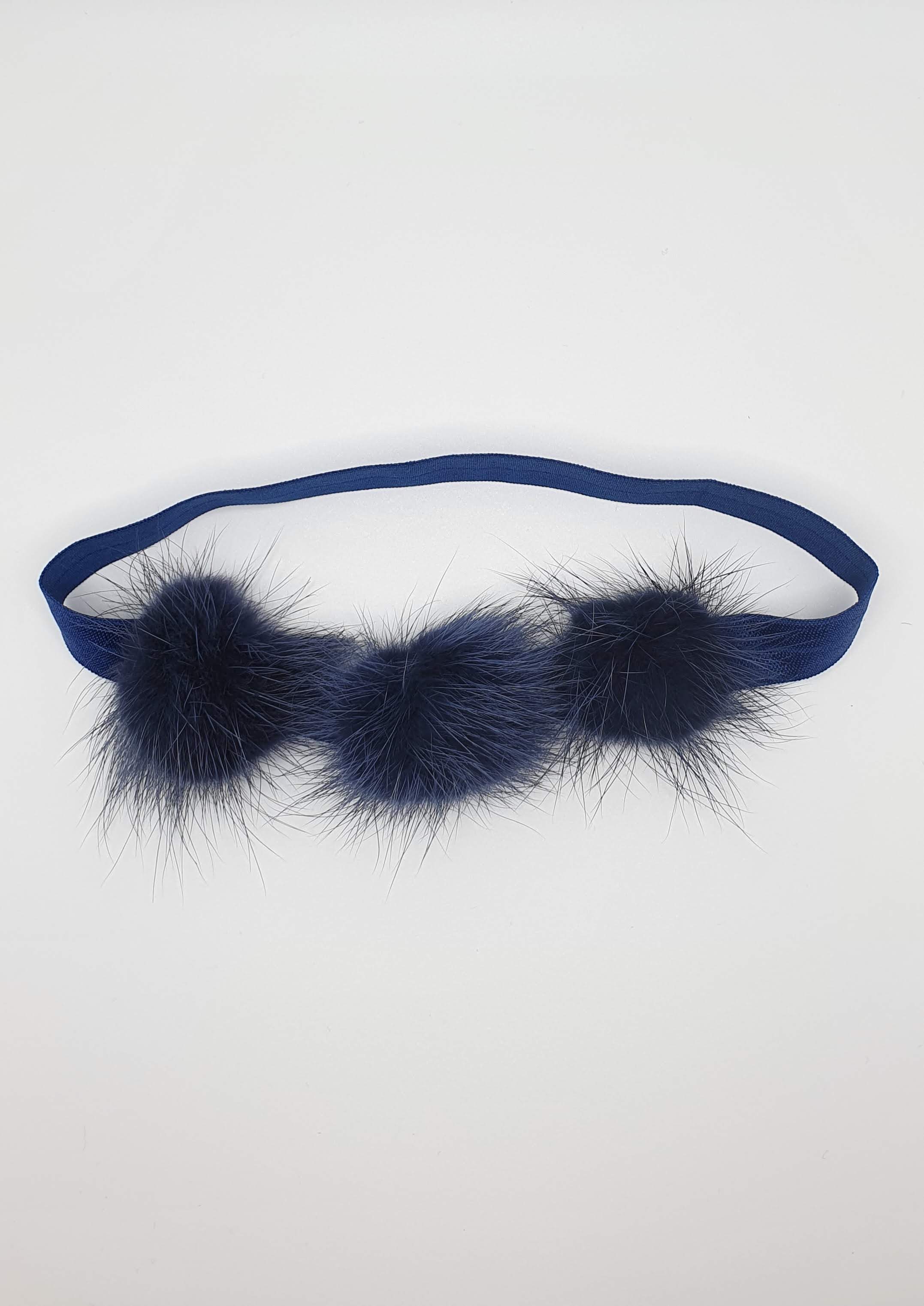 Zola - Navy 3 Pom Pom Headband