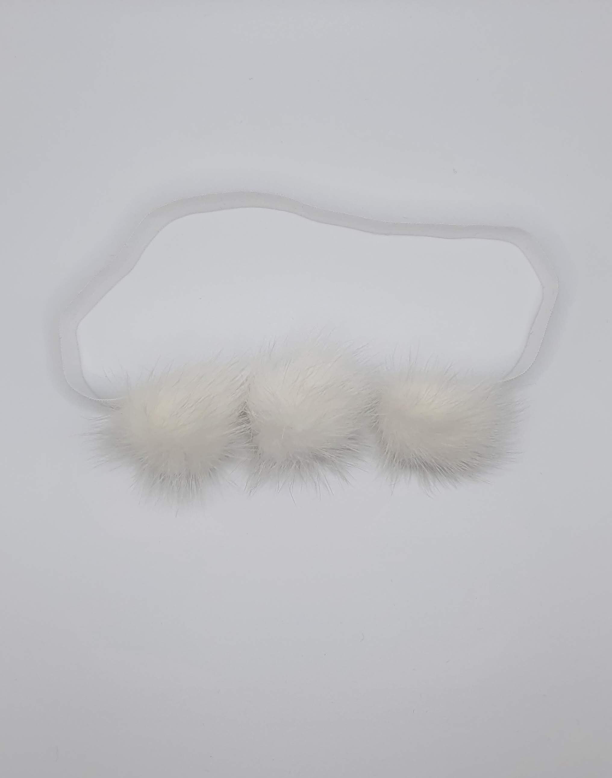 Zola - White 3 Pom Pom Headband