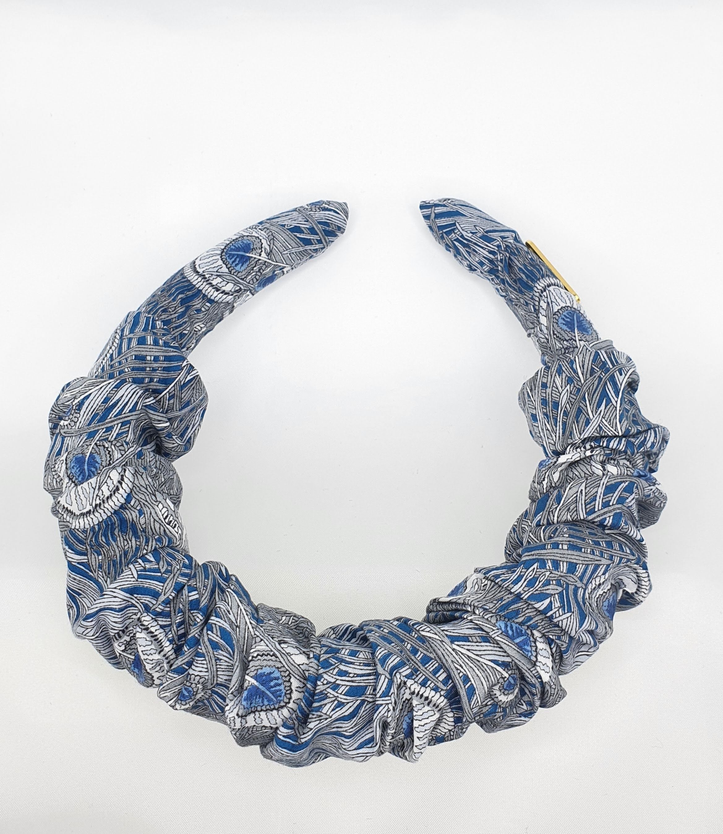 Clemency -  Hera Peacock Blue Ruched Hairband