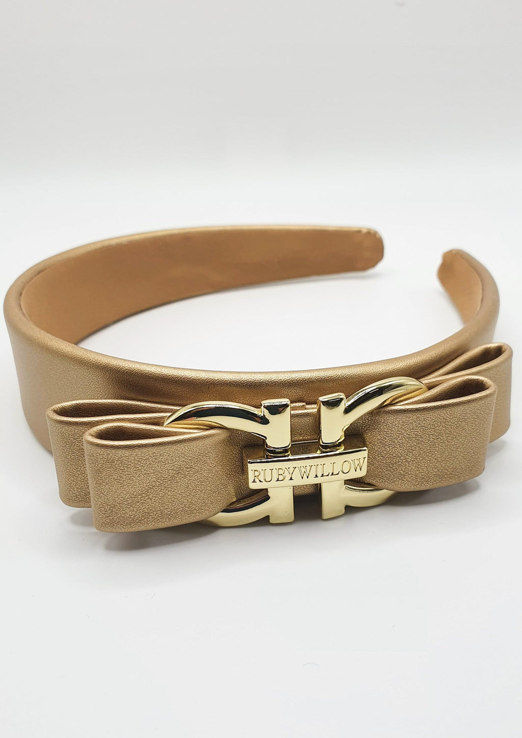 Victoria - Gold Faux Leather RW Hairband