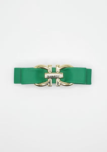 Valentina - Emerald Green Faux Leather RW Buckle Crocodile Hair Clip