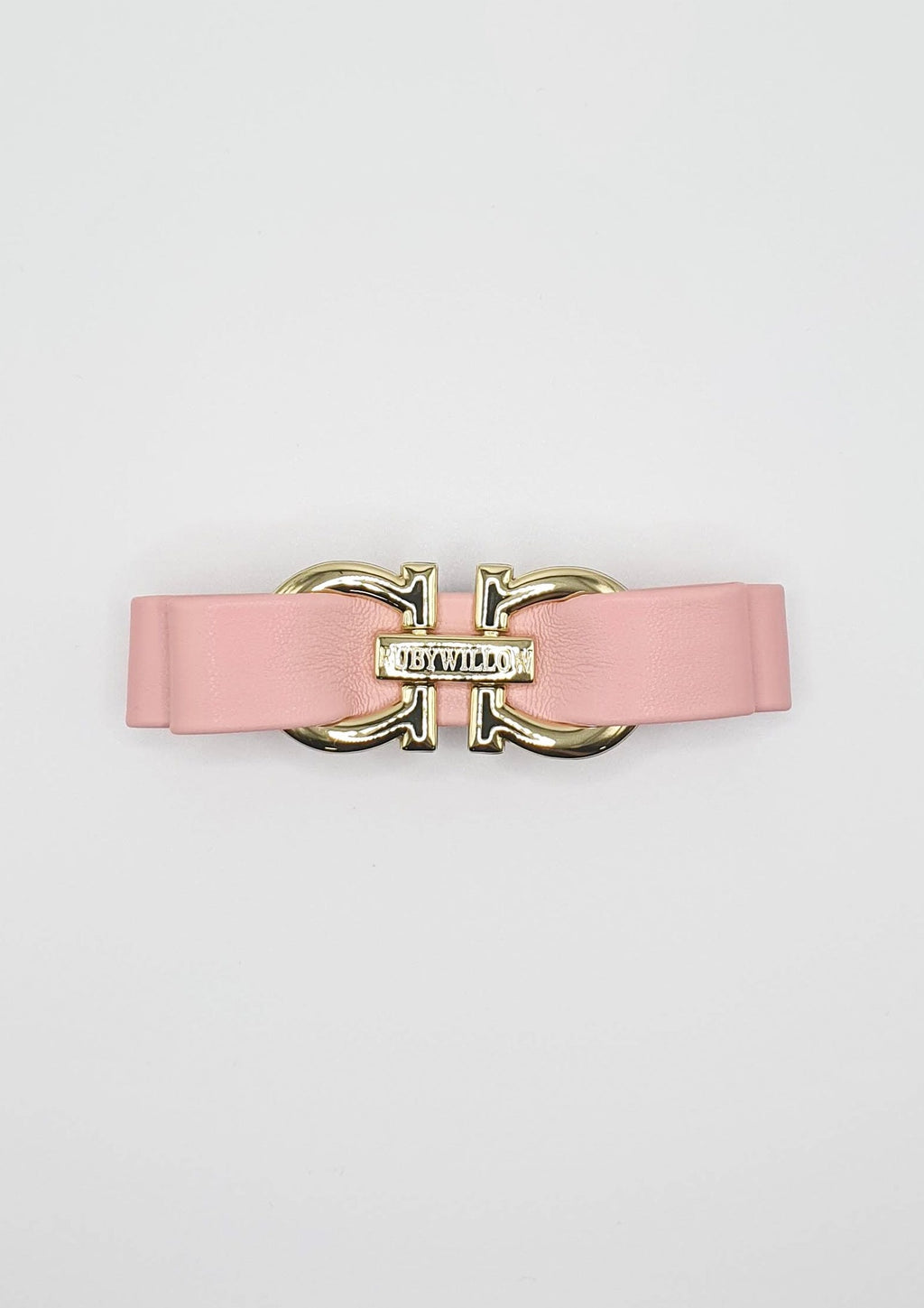 Valentina - Pale Pink Faux Leather RW Buckle Barrette Hair Clip