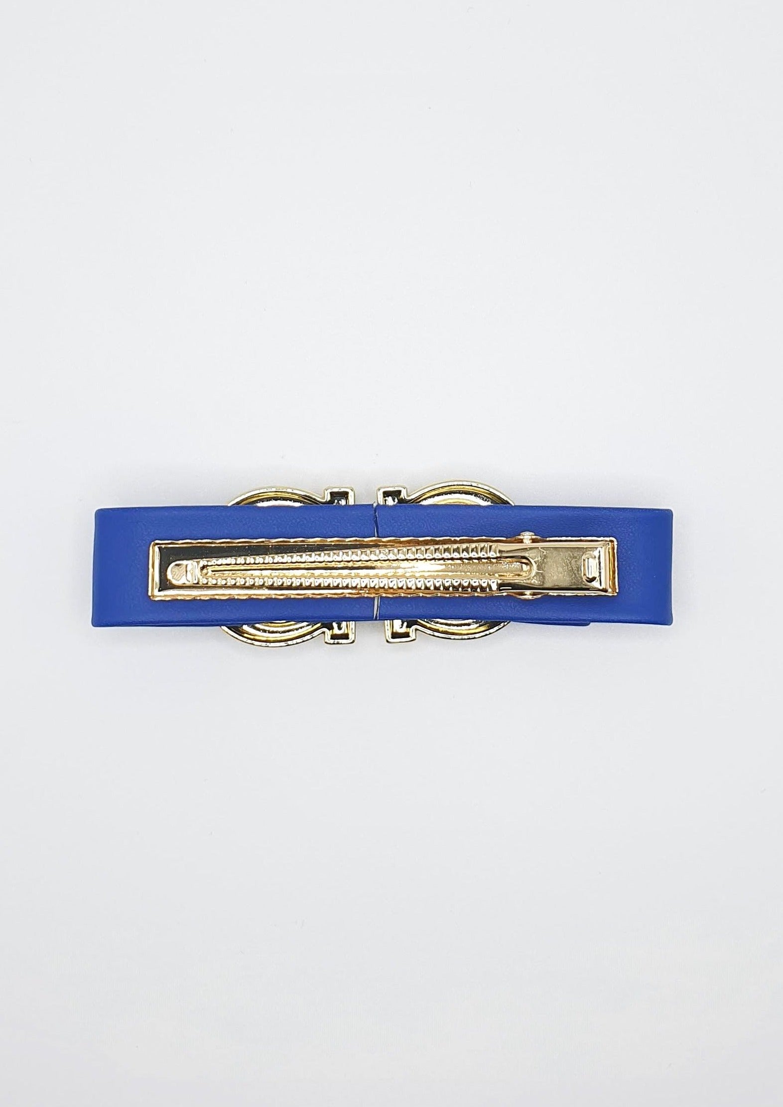 Valentina - Royal Blue Faux Leather RW Buckle Crocodile Hair Clip