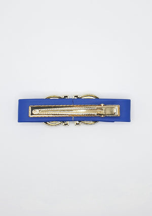 Valentina - Royal Blue Faux Leather RW Buckle Crocodile Hair Clip