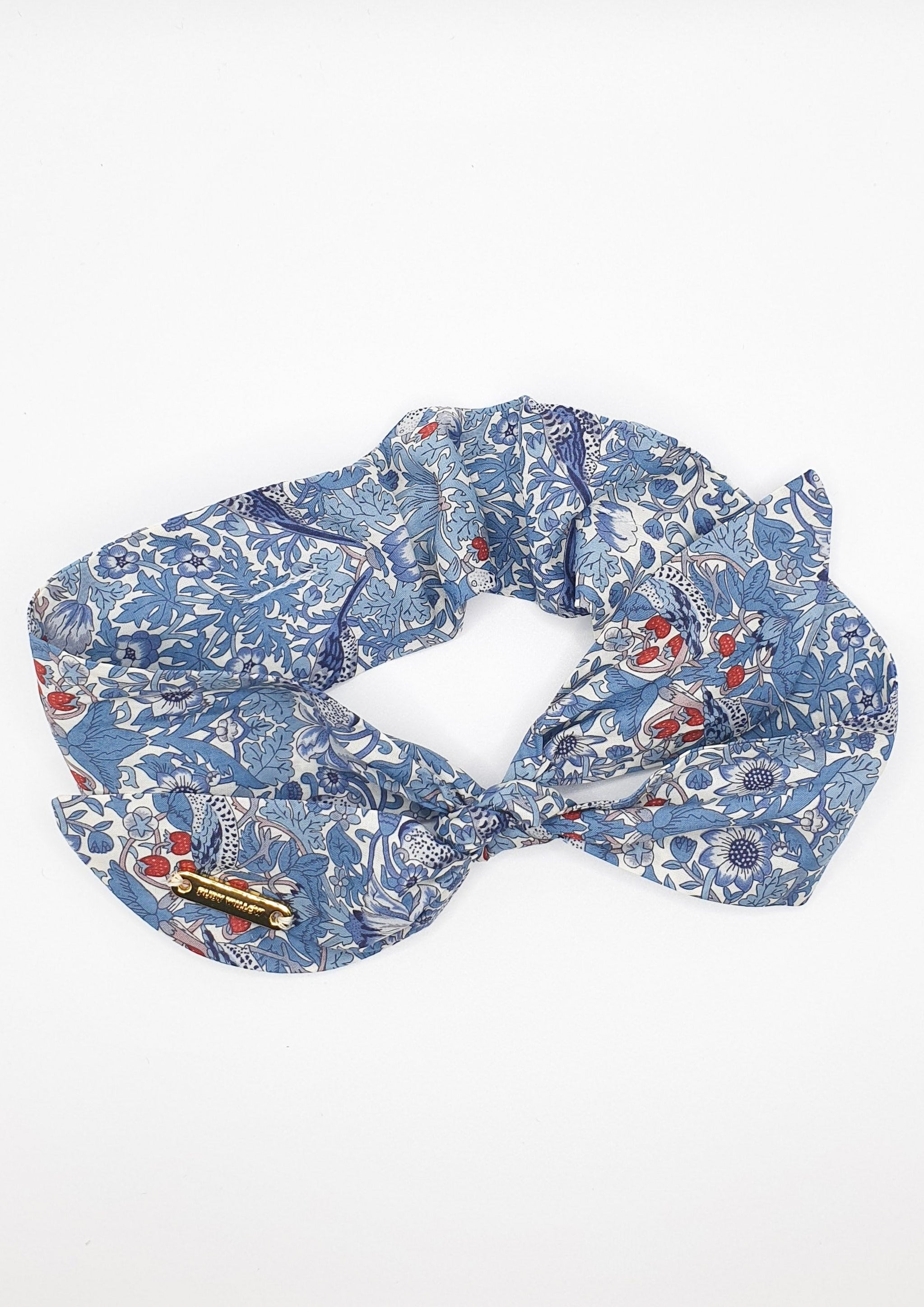 Scarlett - Strawberry Thief Spring Blue Baby Headband