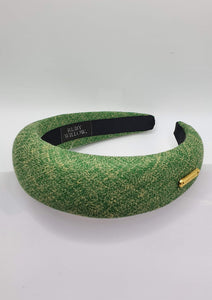 Jocelyn - Emerald Green Linen Padded Hairband
