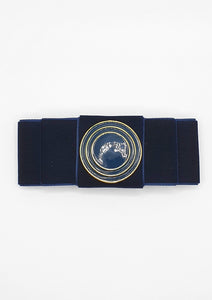 Grace - Navy Velvet Diamante Barrette Hair Clip