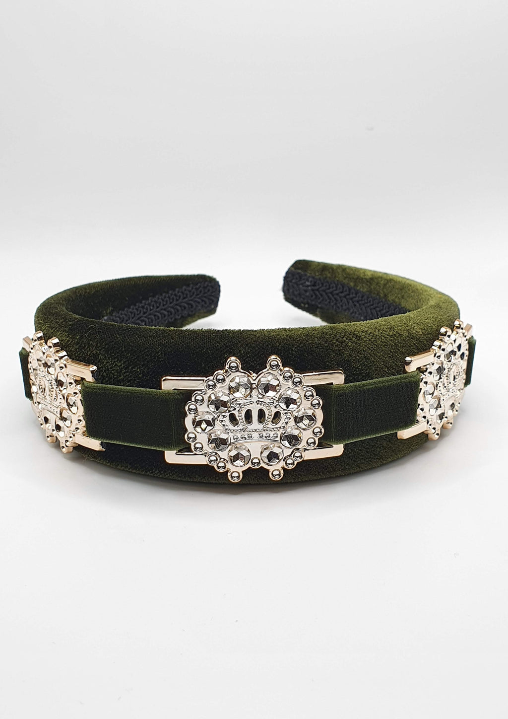 Hettie - Olive Crown Velvet Buckle Hairband