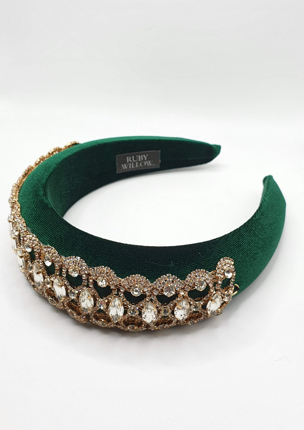 Seraphina - Hunter Green Luxury Crystal Hairband