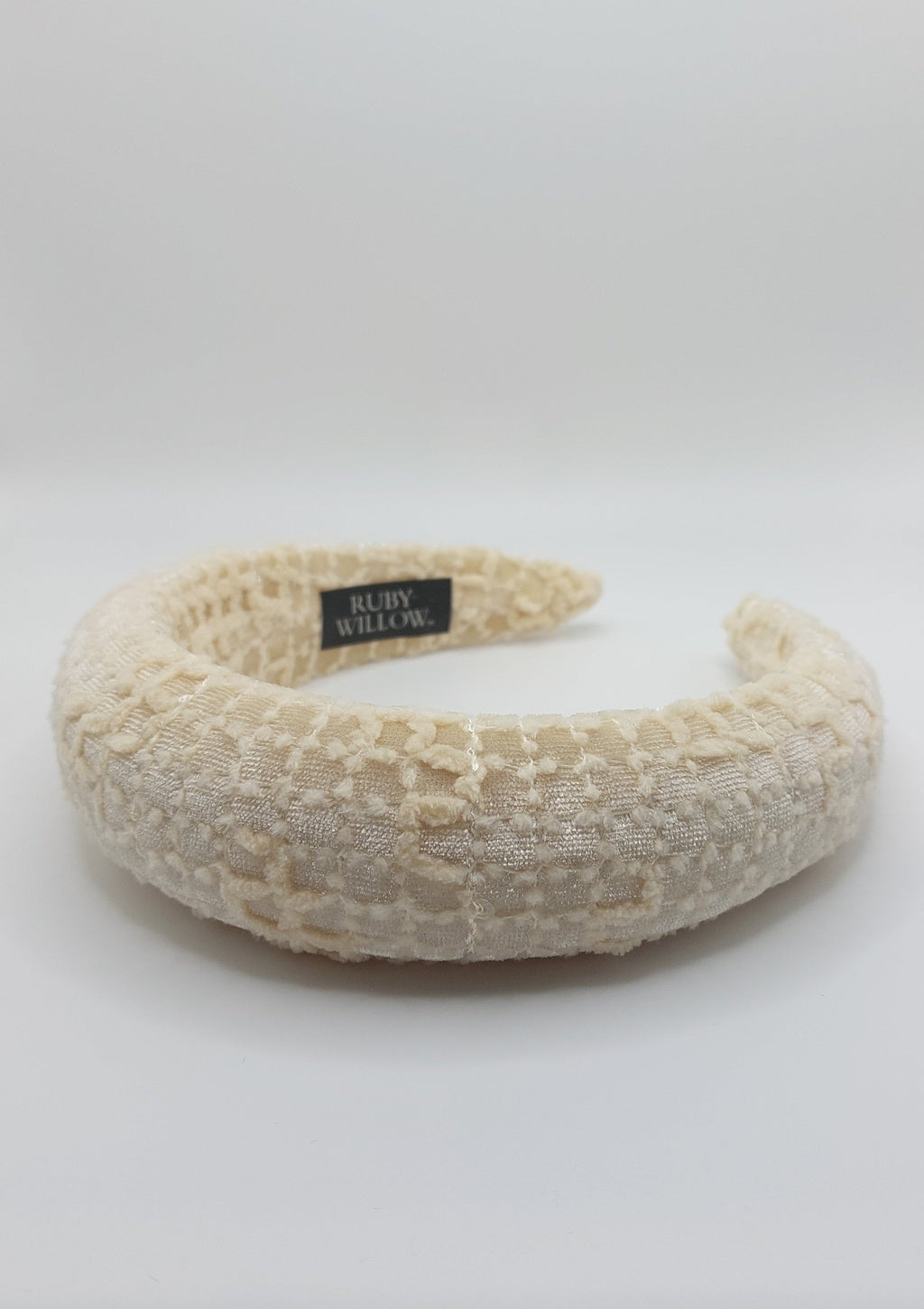 Iris - Cream Velvet Brocade Padded Hairband