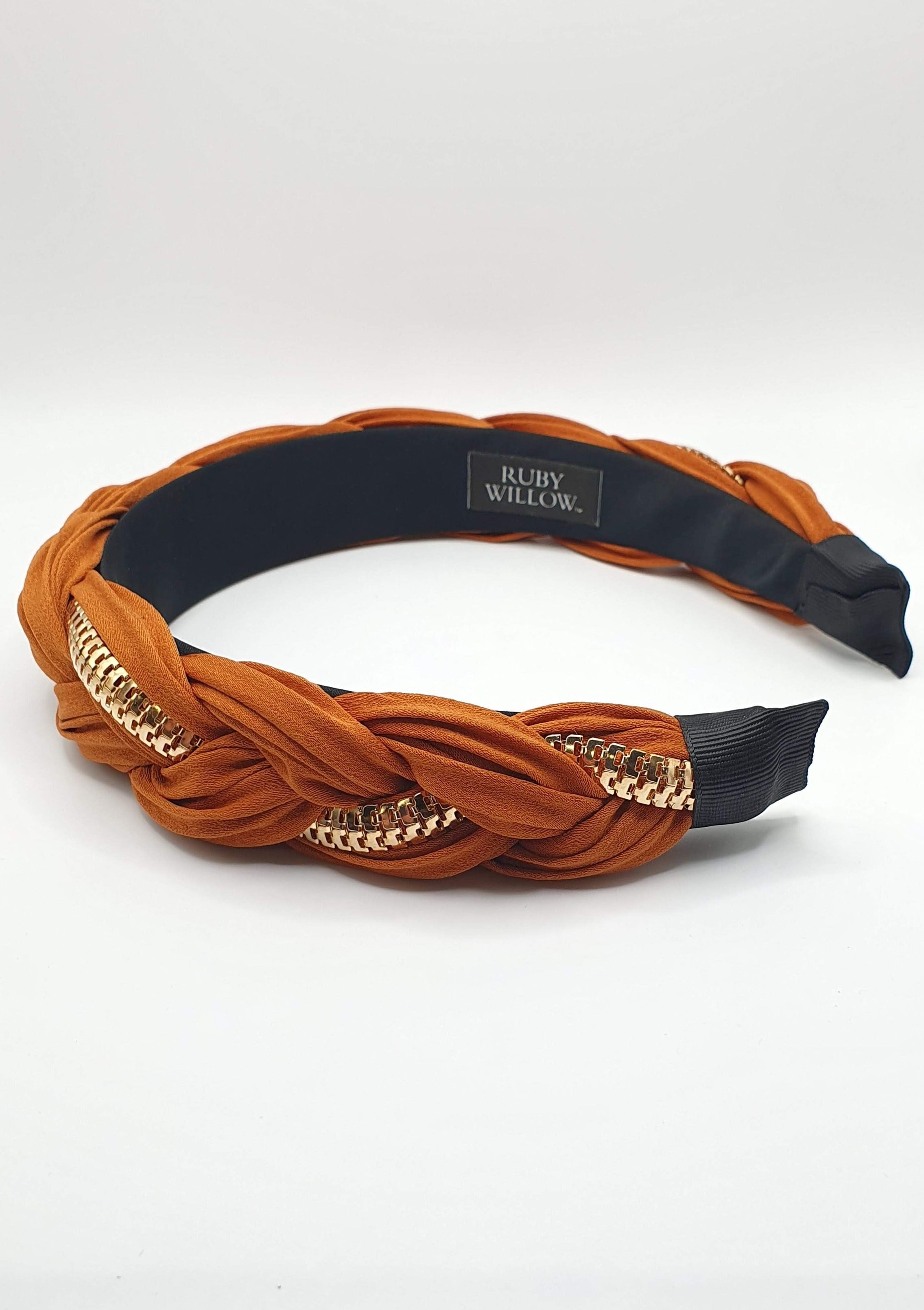 Keren - Burnt Orange/Gold Plaited Hairband