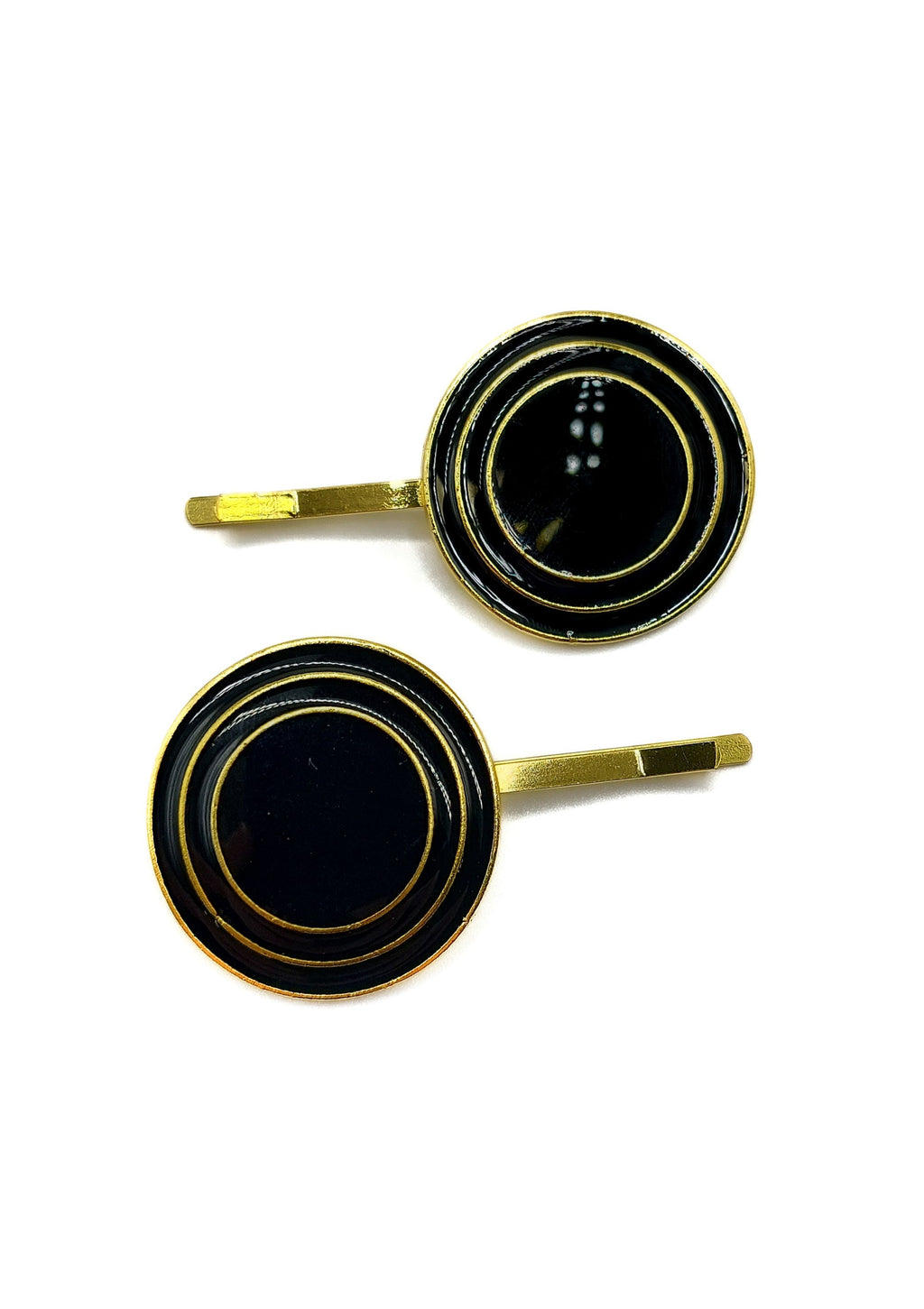 Amber - Black Circles Hair Slides