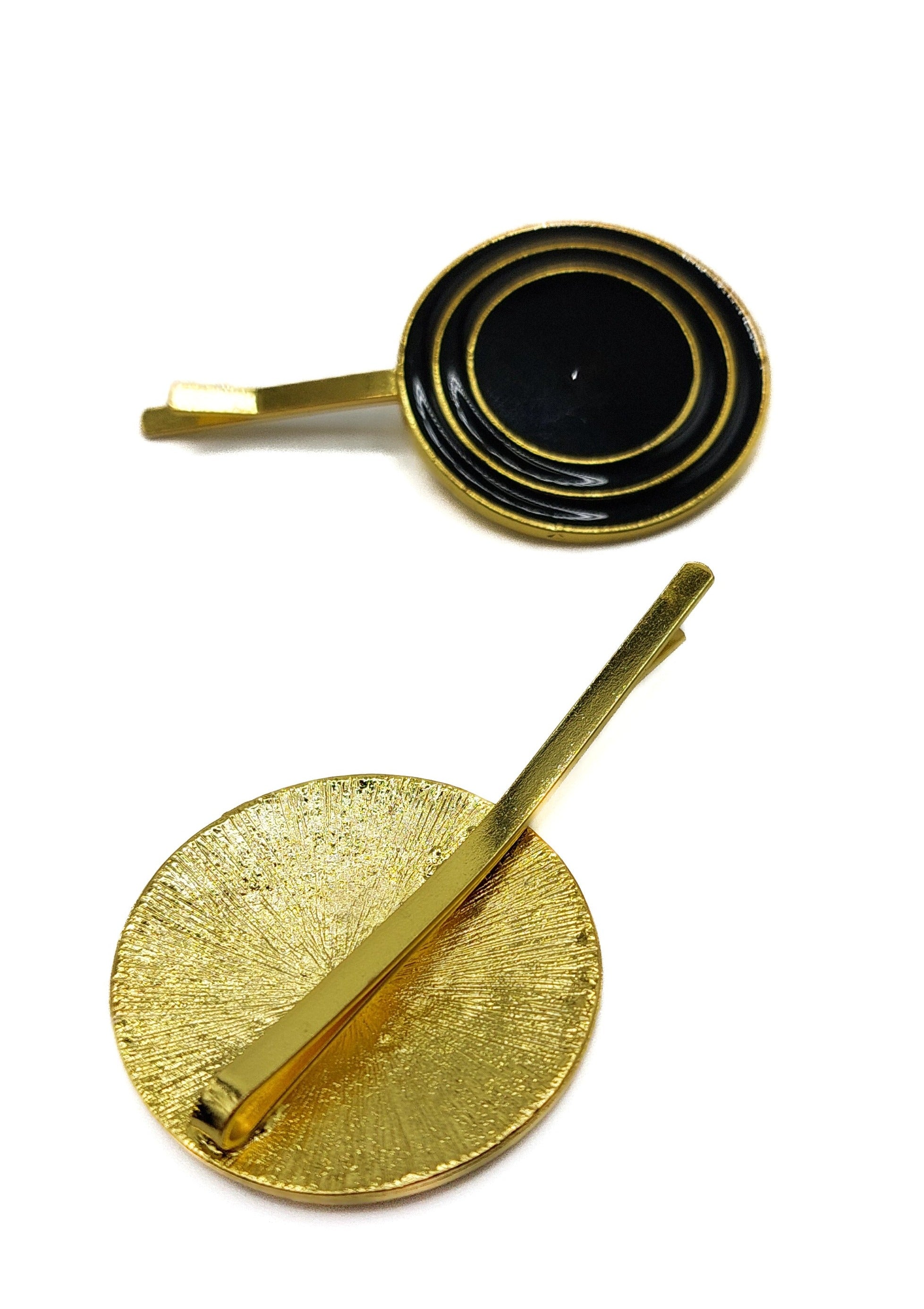 Amber - Black Circles Hair Slides