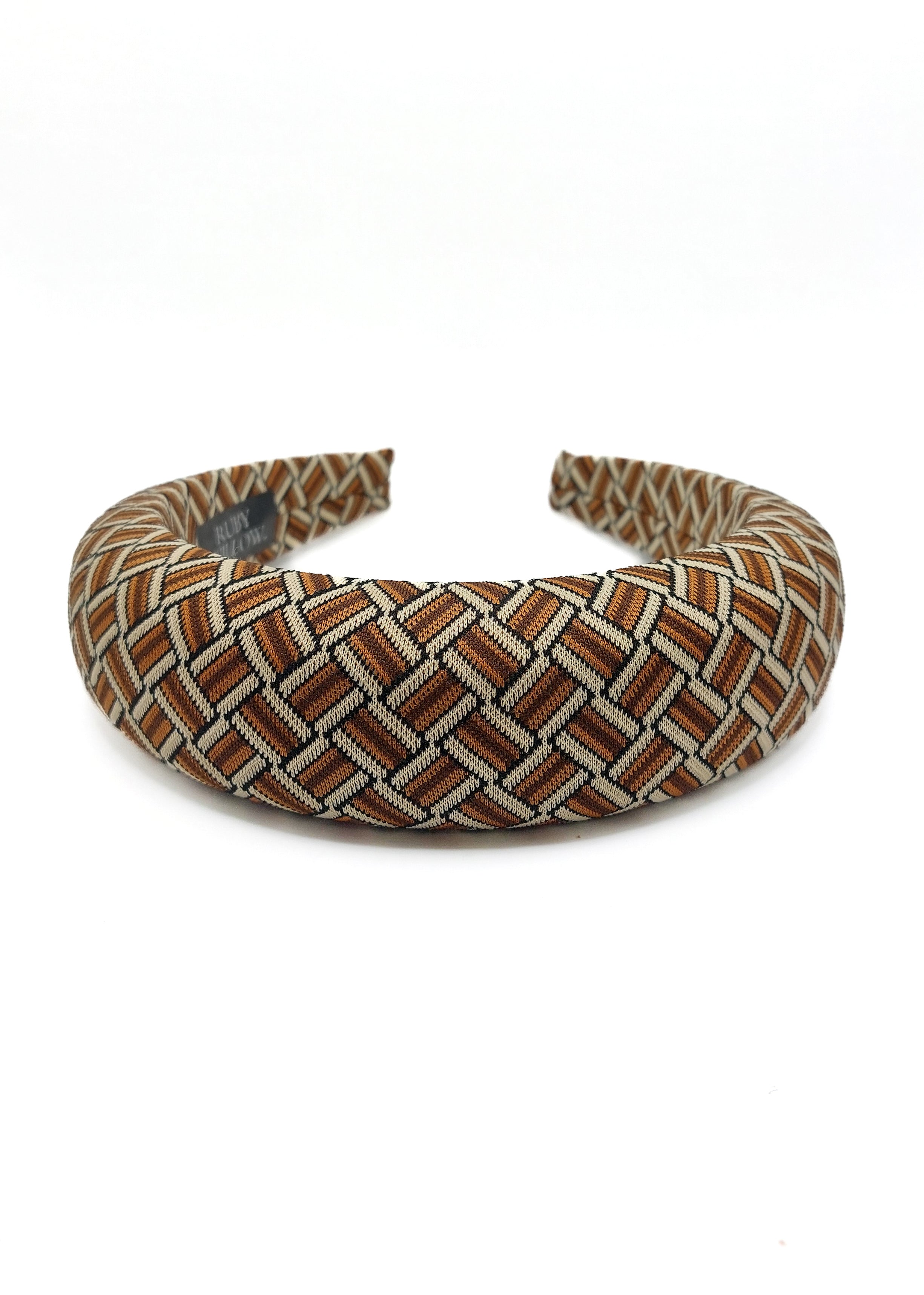 Iris - Brown & Camel Criss Cross Jersey Hairband