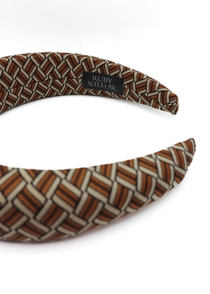 Iris - Brown & Camel Criss Cross Jersey Hairband