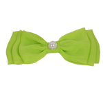 Mollie - Apple Green Chiffon Diamante Bow