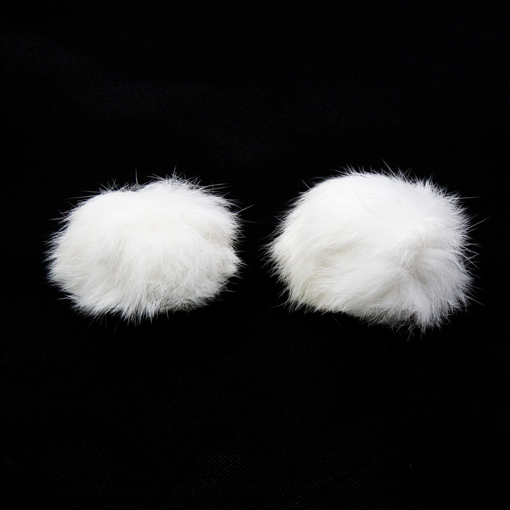 Bowtique -White Fur Shoe Clips