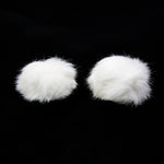 Bowtique -White Fur Shoe Clips