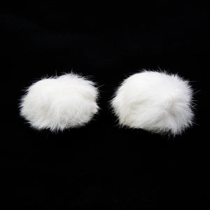 Bowtique -White Fur Shoe Clips