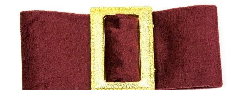 Francesca - Oxblood Red Suede Buckle Hair Clip - Clip A