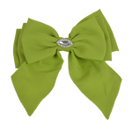 Millie - Lime Green Large Bow with Diamante
