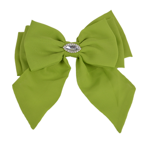 Millie - Lime Green Large Bow with Diamante