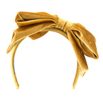Alexandra - Mustard Gold Velvet Bow Hairband