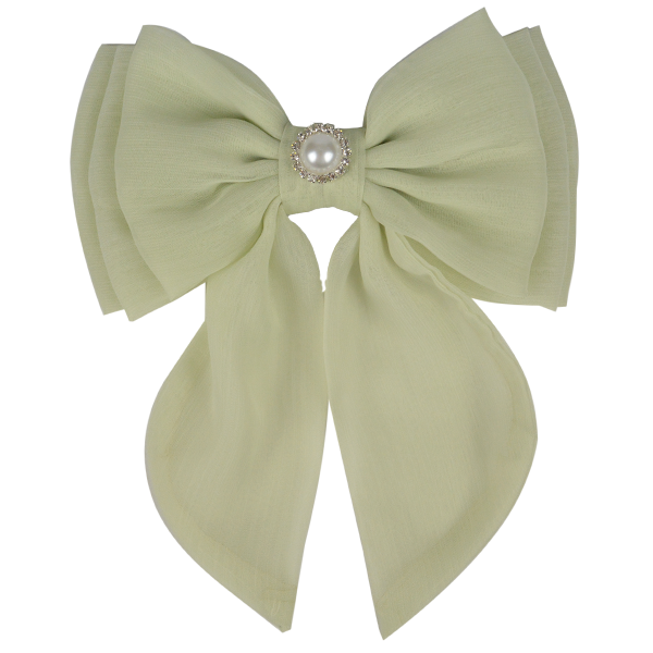 Millie - Mint Green Large Bow with Diamante