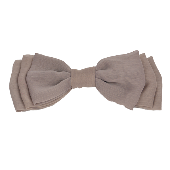 Mollie - Taupe Chiffon Bow
