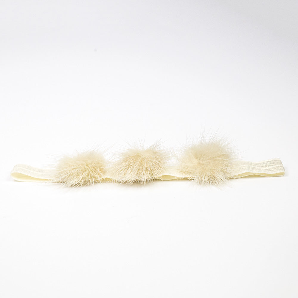 Zola - Cream 3 Pom Pom Headband