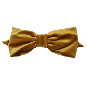 Alexandra - Mustard Gold Velvet Bow - Clip B