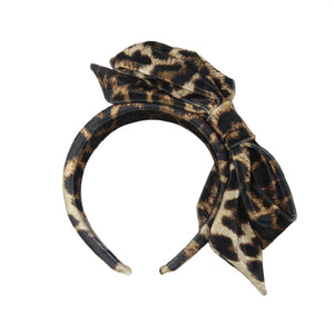 Alexandra - Leopard Velvet Bow Hairband