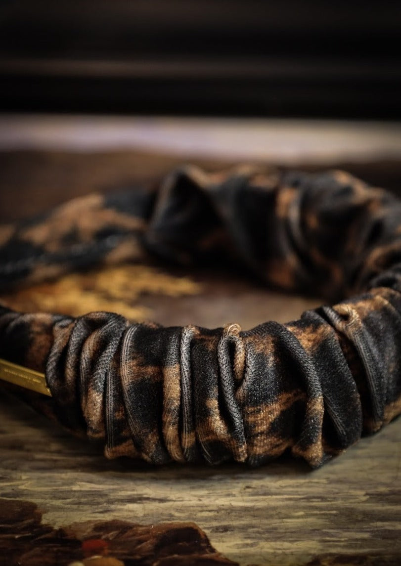 Clemency - Leopard Velvet Ruched Hairband