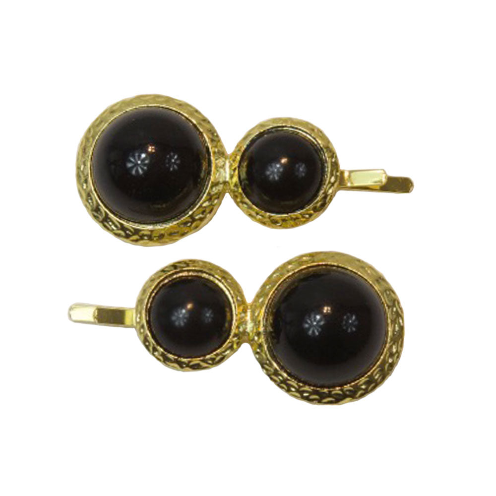 Evie - Black Pearl Hair Slides