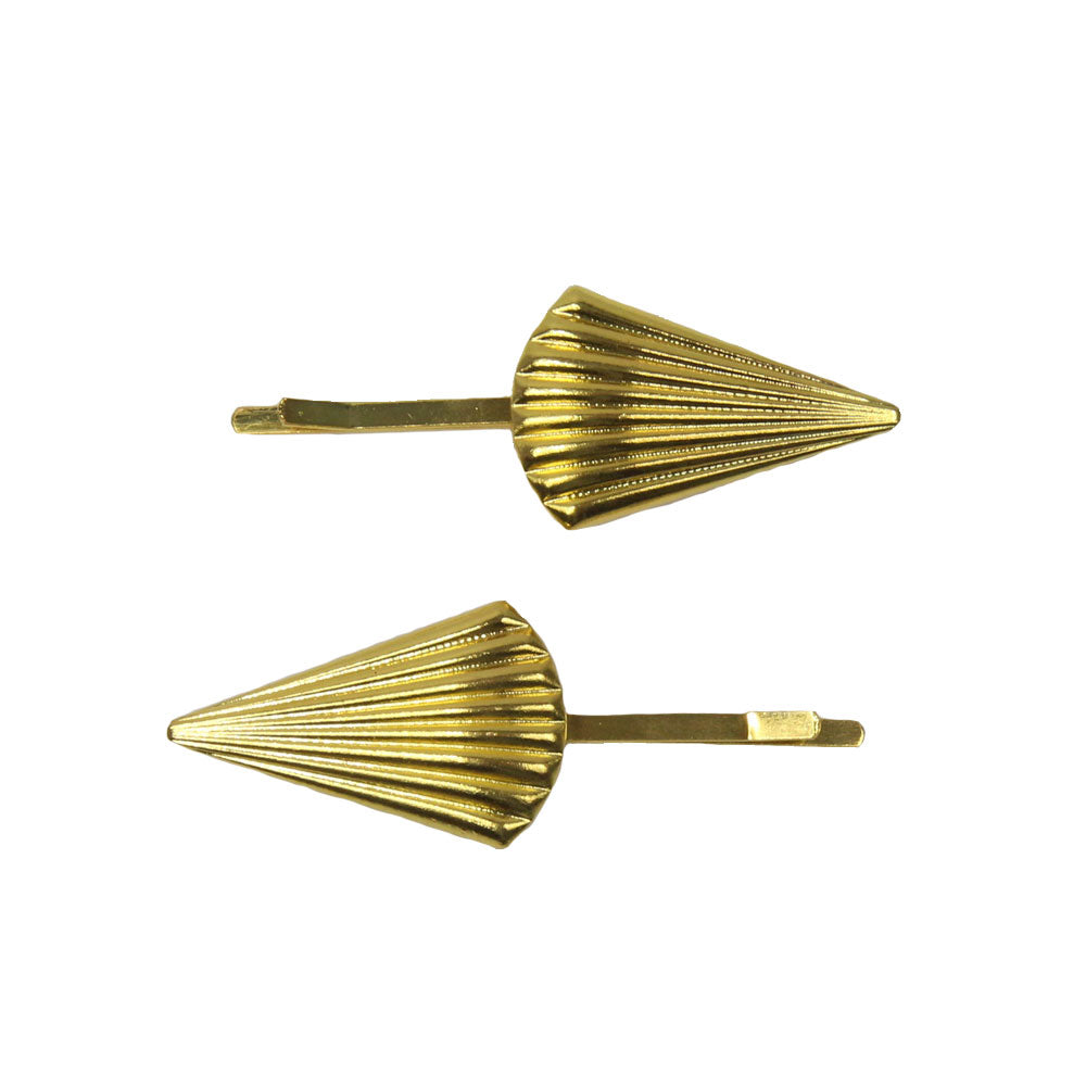 Harper - Gold Fan Hair Slides