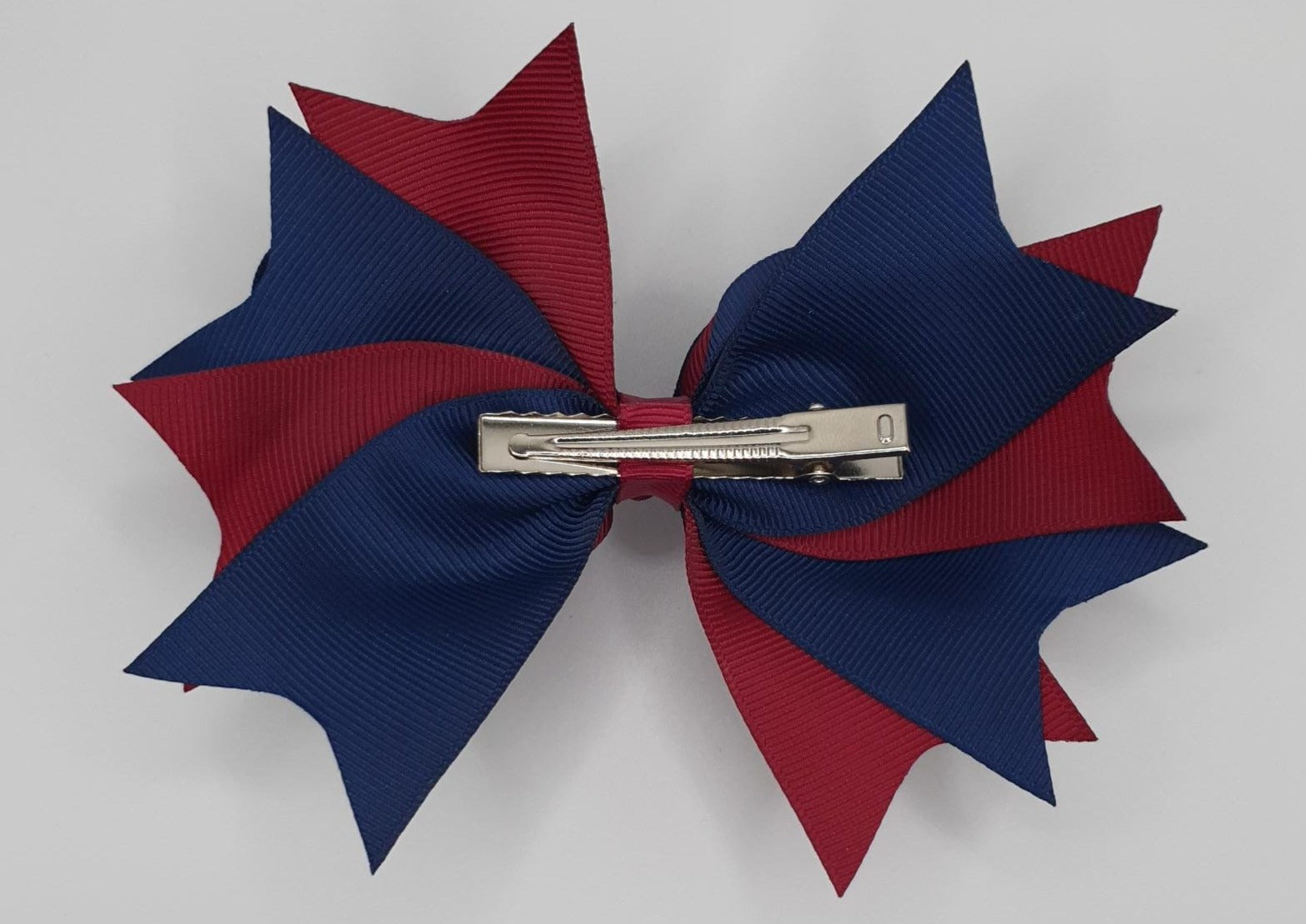 Chantelle - Navy/Wine Medium Ribbon Bow