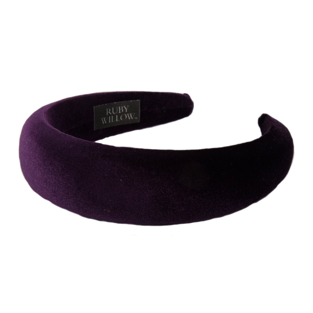 Danielle - Aubergine Velvet Hairband 4cm