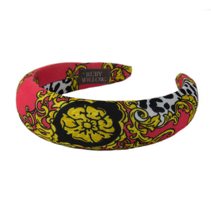 Mila - Coral/Gold Design Hairband