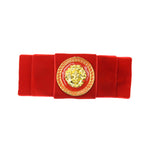 Grace - Deep Scarlet Velvet Diamante Barrette Hair Clip