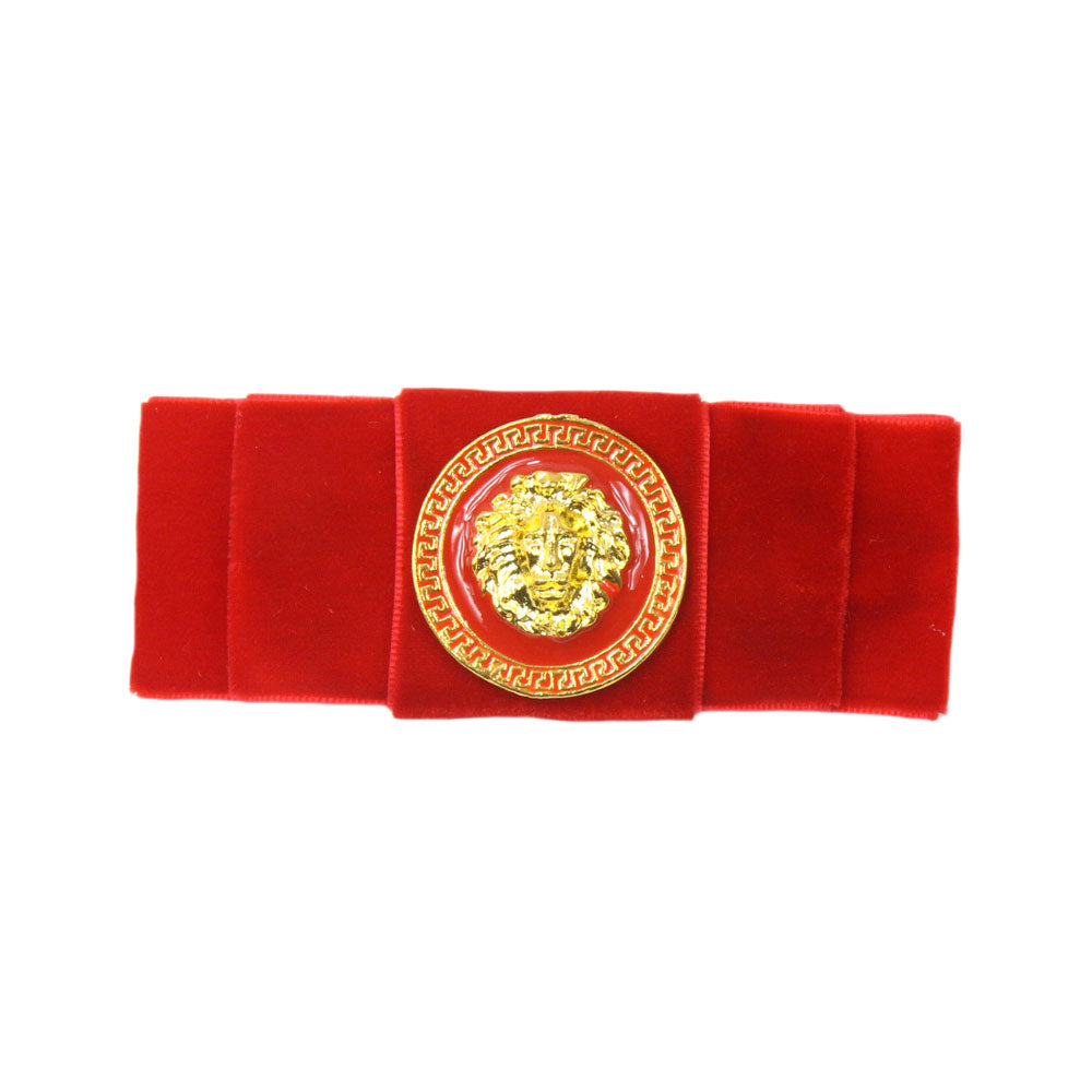 Grace - Deep Scarlet Velvet Diamante Crocodile Hair Clip