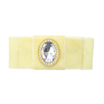 Grace - Cream Velvet Diamante Crocodile Hair Clip