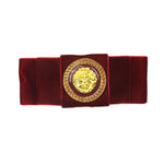 Grace - Wine Velvet Diamante Barrette Hair Clip