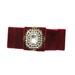 Grace - Wine Velvet Diamante Crocodile Hair Clip