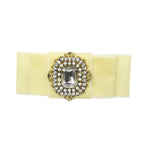 Grace - Cream Velvet Diamante Crocodile Hair Clip
