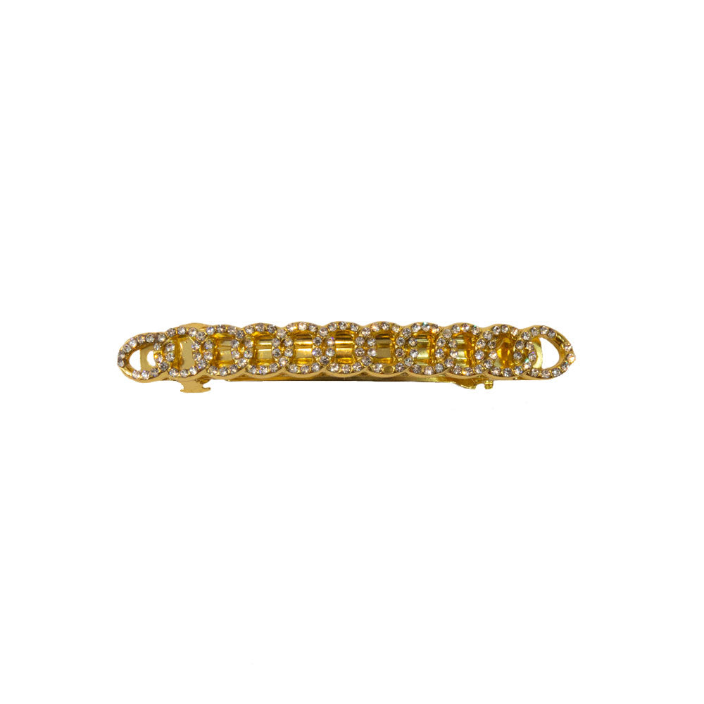 Natalia - Gold Diamante Chain Small Barrette