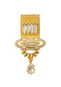 Clementine - Gold Crystal Brooch